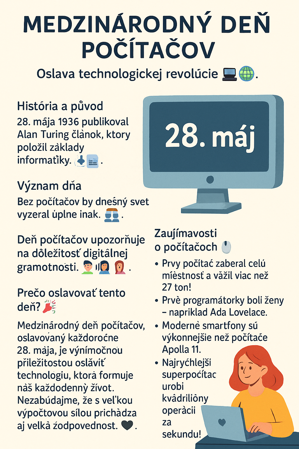 Medzinárodný deň počítačov (28. máj) – Oslava technologickej revolúcie 💻🌐