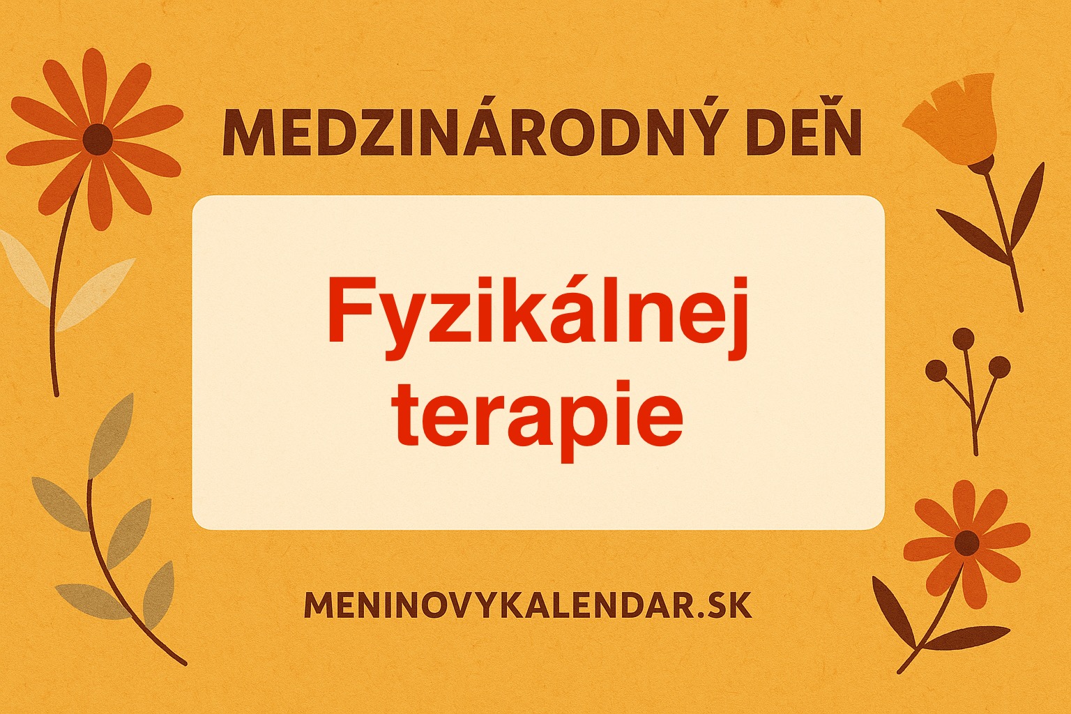 👐 Medzinárodný deň fyzikálnej terapie – 8. september