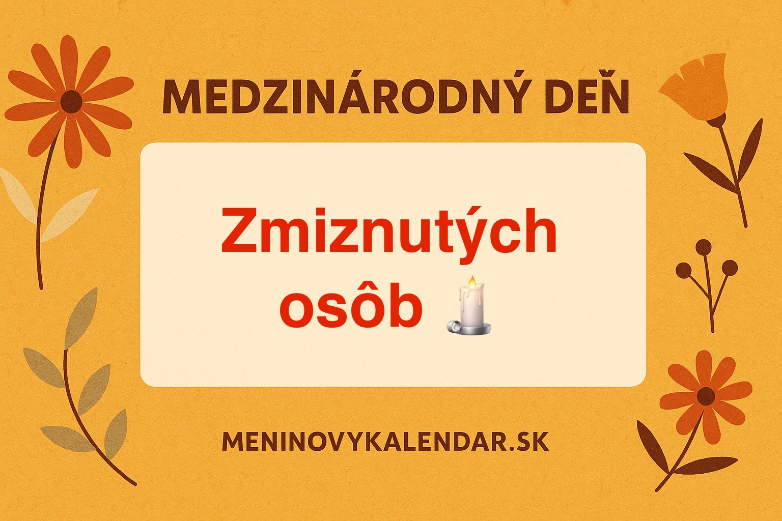 🕯️ Medzinárodný deň zmiznutých osôb – 30. august
