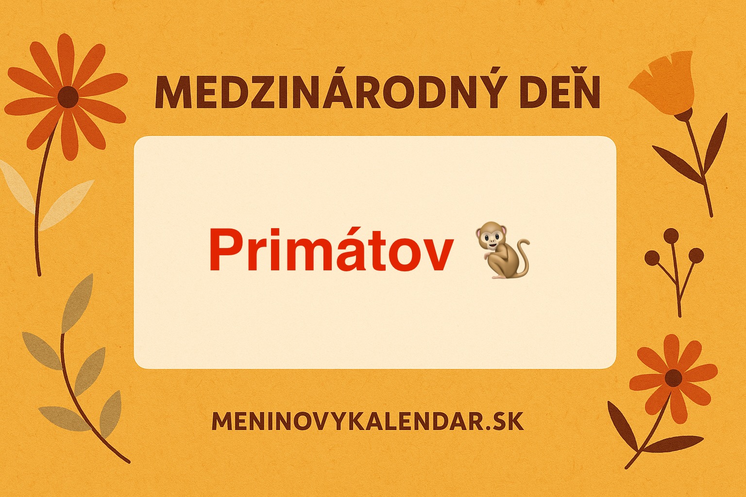 🐒 Medzinárodný deň primátov – 1. september 🌿