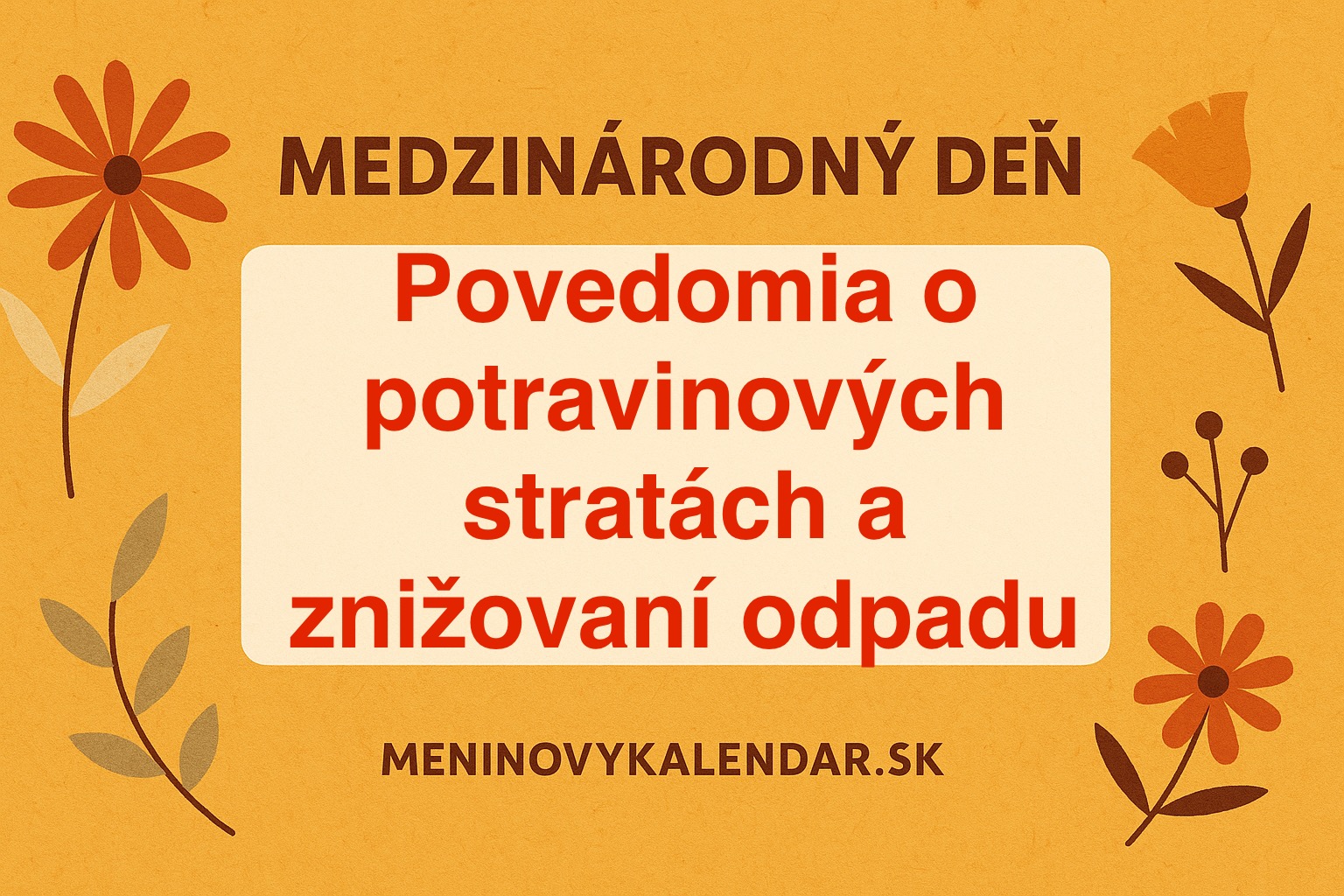 🌍 Medzinárodný deň povedomia o potravinových stratách a znižovaní odpadu – 29. september