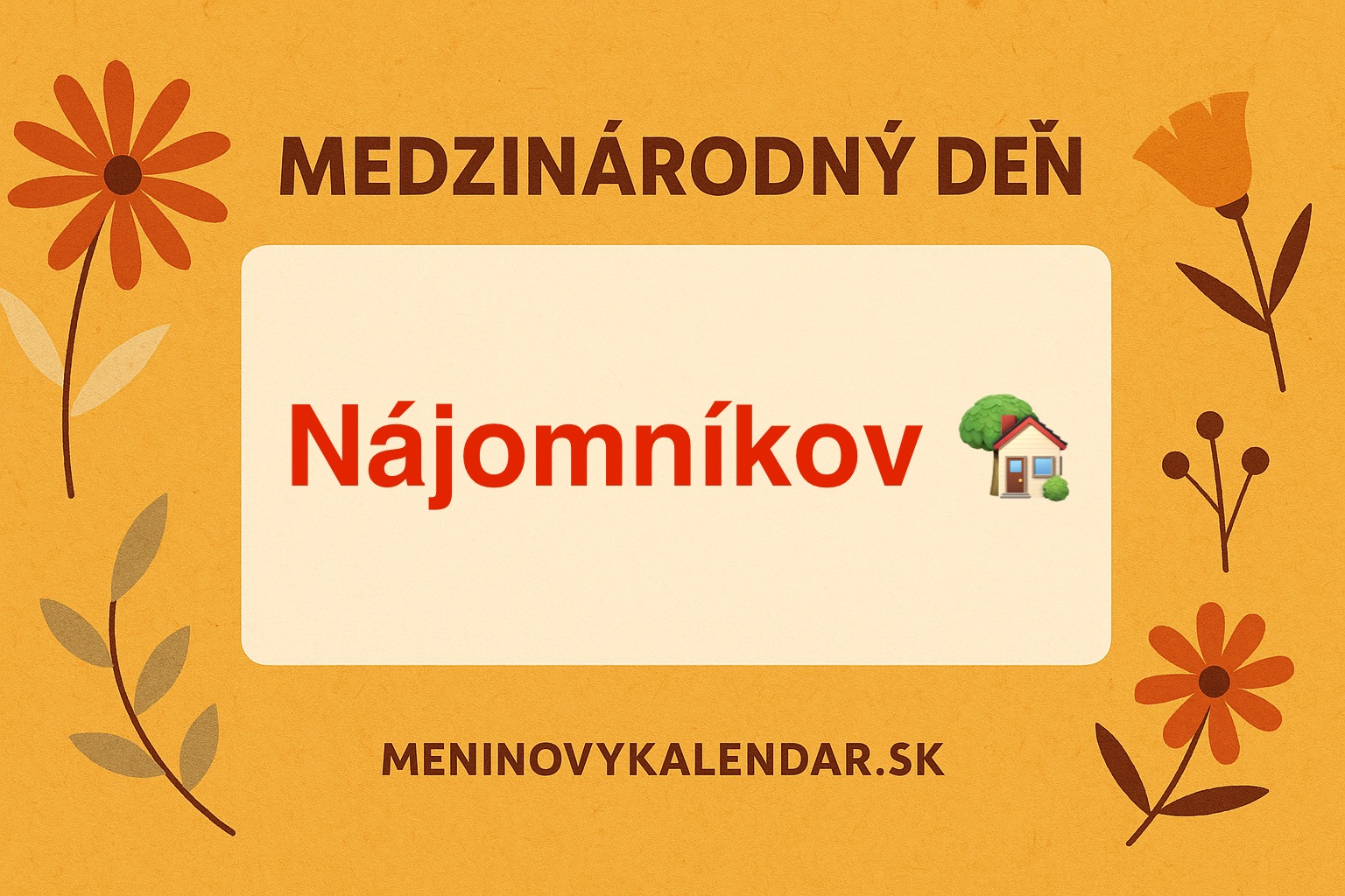 🏠🌍 Medzinárodný deň nájomníkov – prvý pondelok v októbri (6. október 2025)
