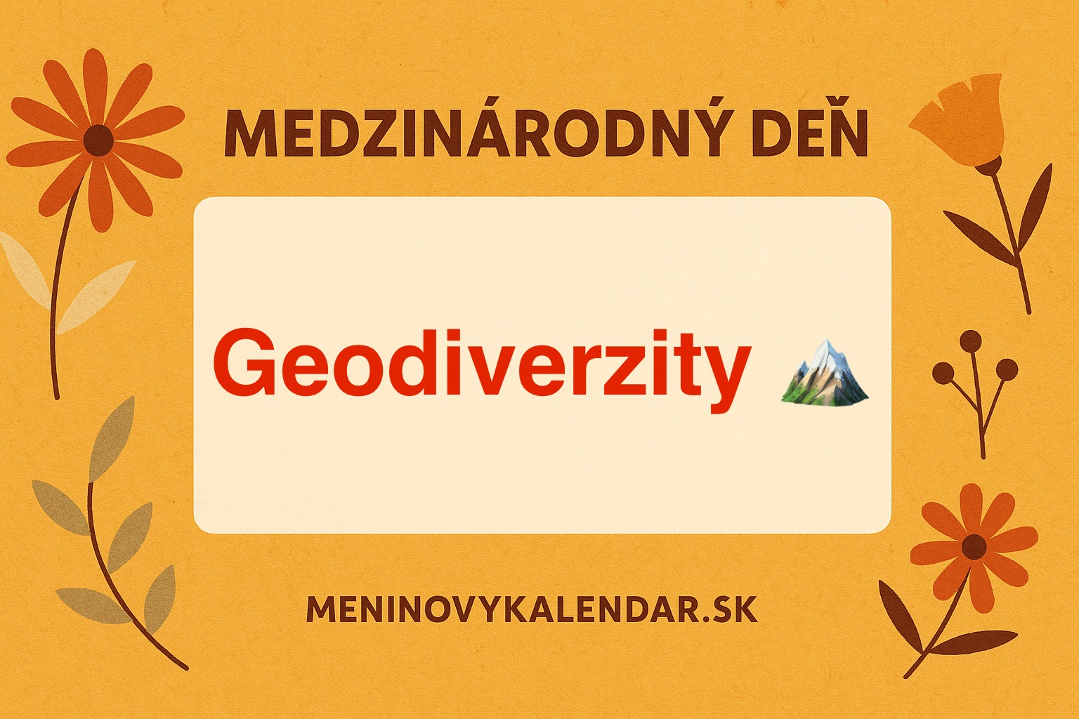 🌍⛰️ Medzinárodný deň geodiverzity — oslava rozmanitosti Zeme (6. október)
