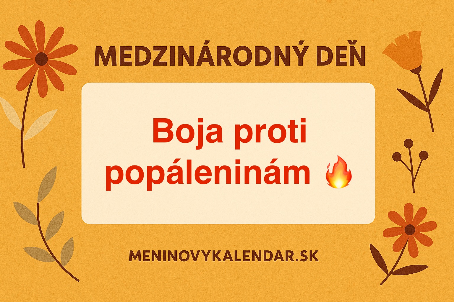 🔥🌍 Medzinárodný deň boja proti popáleninám — prevencia, prvá pomoc a nádej (8. október)