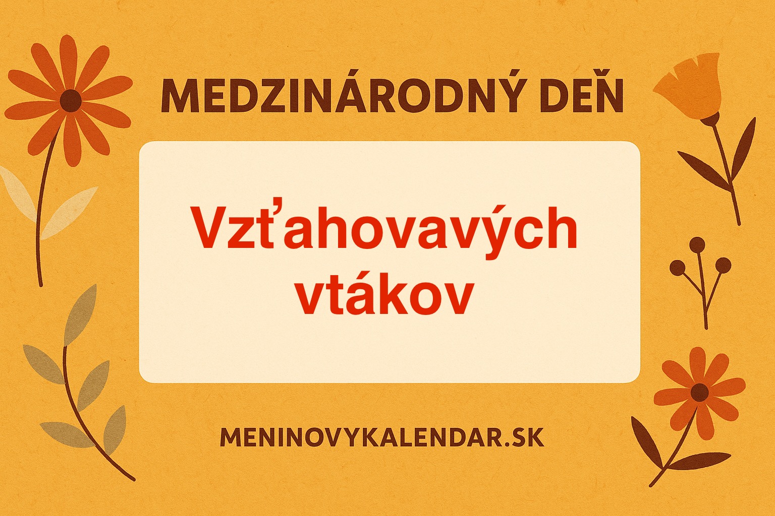 🕊️🌍 Medzinárodný deň vzťahovavých vtákov – druhá sobota v októbri (11. október 2025)