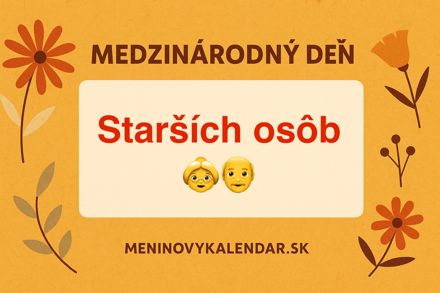 Medzinárodný deň starších osôb – 1. október 👵👴🌍