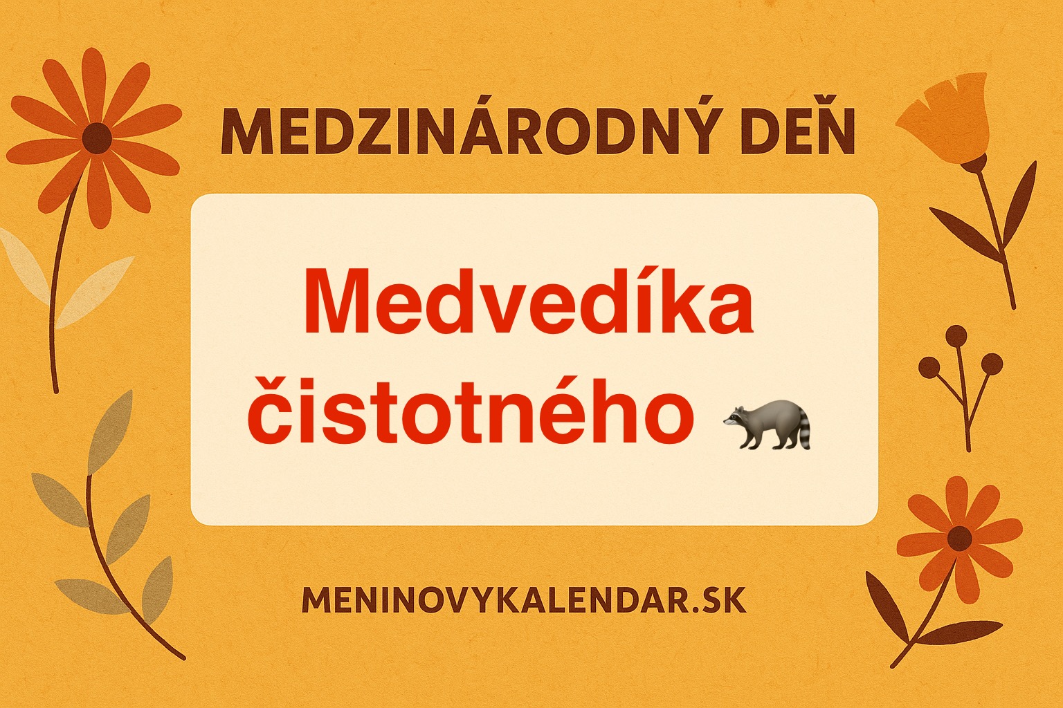 Medzinárodný deň medvedíka čistotného – 1. október 🦝🌍