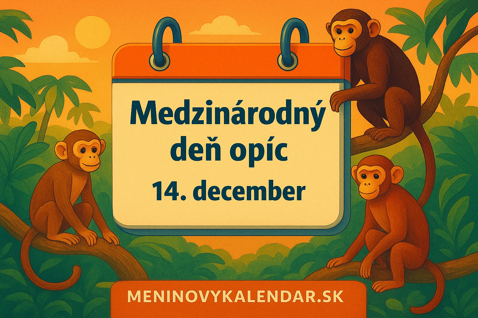 🐒 Medzinárodný deň opíc – hraví strážcovia prírody a inteligencia v korunách stromov (14. december)