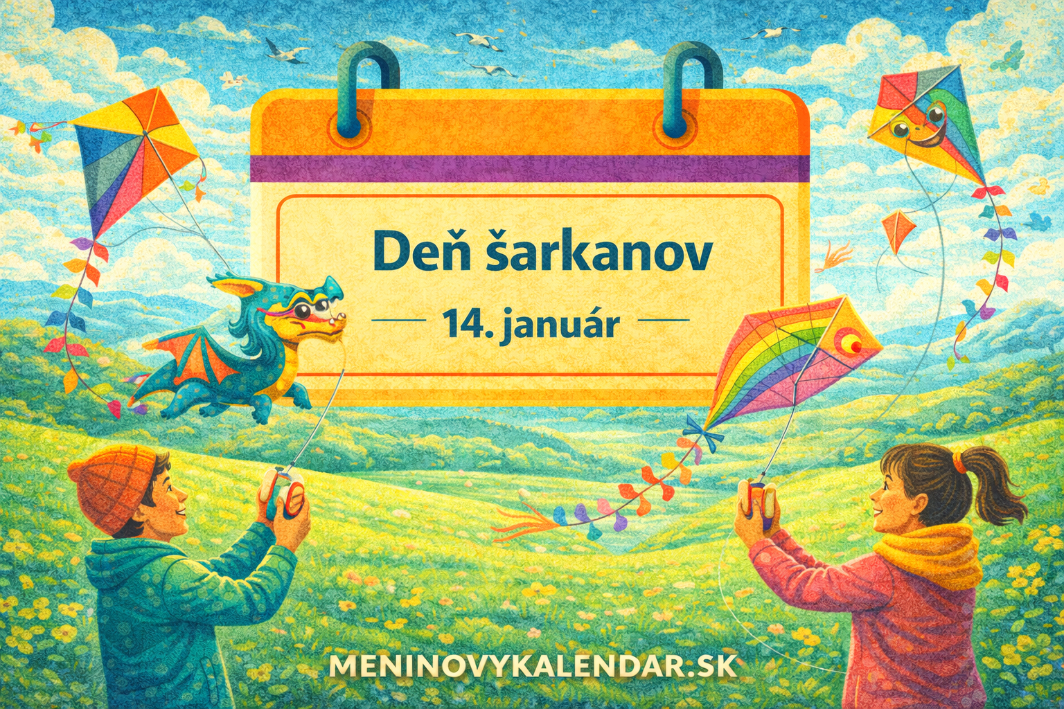 🪁 Deň drakov – oslava lietajúcich šarkanov, vetra a radosti (14. január)