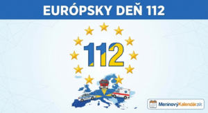 <img src="europsky-den-112.jpg"
alt="Európsky deň 112: Grafika s číslom tiesňového volania v kruhu hviezd EÚ, mapou Európy a vozidlami záchranných zložiek s logom MeninovýKalendár.sk"
title="Európsky deň 112 - MeninovýKalendár.sk">