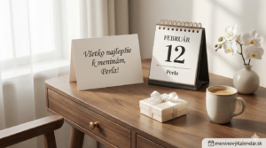 <img src="perla-meninovy-vizual.jpg" alt="Elegantné blahoželanie k meninám pre meno Perla na 12. februára. Na drevenom stole je stolový kalendár, pohľadnica s nápisom Všetko najlepšie k meninám, Perla!, malý darček, šálka kávy a biele orchidey. V dolnom rohu je logo meninovýKalendár.sk" width="1024" height="576"> 