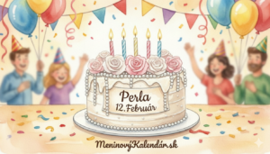 <img src="odkaz-na-obrazok-perla.jpg" alt="Akvarelová ilustrácia meninového priania pre Perlu s dátumom 12. február. Na obrázku je elegantná biela torta zdobená ružovými ružami a perličkami. V pozadí je veselá oslava s ľuďmi, balónmi a konfetami. V dolnej časti je odkaz MeninovýKalendár.sk." title="Meninové prianie: Perla 12. február" style="max-width: 100%; height: auto; border-radius: 8px;"> 