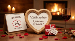 <img src="link-na-tvoj-obrazok-valentin.jpg" alt="Romantické blahoželanie k meninám pre Valentína (14. február) s textom 'Všetko najlepšie k meninám, Valentín!'. Na obrázku je drevený rám v tvare srdca, kalendár s nápisom FEBRUÁR a označeným 14. dňom, červený darček s menovkou, pohár červeného vína, bonboniéra a lupienky ruží v útulnej atmosfére pri krbe."> 
