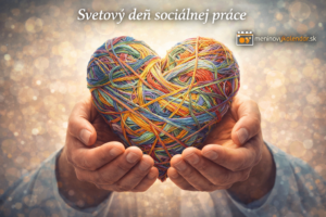 <img src="obrazok-svetovy-den-socialnej-prace-srdce.jpg" alt="Umelecká vizualizácia srdca utkaného z rôznofarebných nití symbolizujúcich rôzne osudy, ktoré držia ruky sociálneho pracovníka na jemnom svetelnom pozadí. Na obrázku je nápis „Svetový deň sociálnej práce“ a logo meninovýKalendár.sk." />