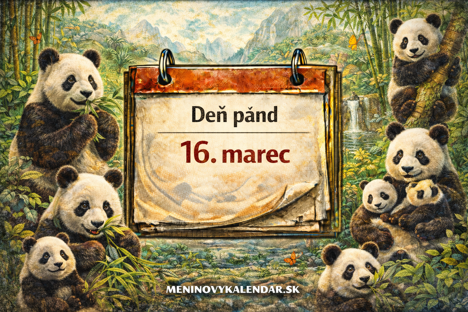 Deň pánd: Oslava čiernobieleho symbolu nádeje a ochrany prírody 🐼🌿✨ (16. marec)