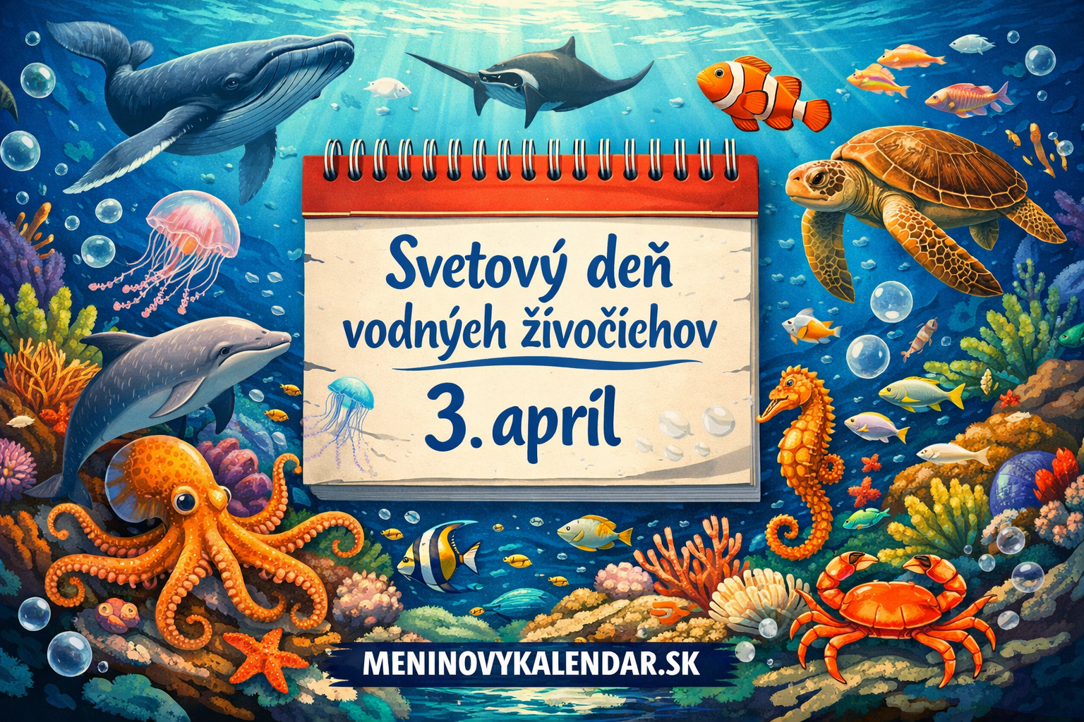Svetový deň vodných živočíchov: Tajomstvá pod hladinou a boj o prežitie 🌊🐬🦑 (3. apríl)