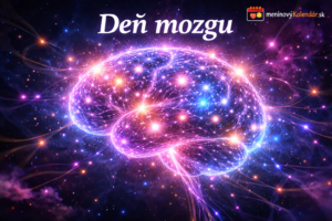 <img src="obrazok-den-mozgu.jpg" alt="Moderná neónová vizualizácia ľudského mozgu pripomínajúceho svietiacu galaxiu plnú neurónových hviezd a synapsií na vesmírnom pozadí. Na obrázku je nápis „Deň mozgu“ a logo meninovýKalendár.sk." />