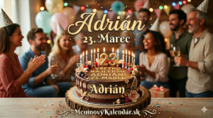 <img src="meninove-prianie-adrian.jpg" 
     alt="Narodeninová čokoládová torta pre Adriána s 23 zapálenými sviečkami a dátumom 23. marec, na pozadí s oslavou a webom MeninovýKalendár.sk" 
     width="100%" 
     height="auto">
