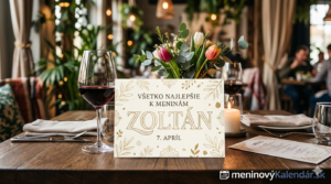 <img src="cesta-k-vasmu-obrazku.jpg" alt="Elegantné blahoželanie k meninám pre meno Zoltán, 7. apríl. Na obrázku je prestretý stôl v štýlovej reštaurácii s pohárom červeného vína, kvetmi a sviečkou. V dolnom rohu je logo meninovýKalendár.sk" width="1200" height="675">