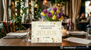 <img src="cesta-k-vasmu-obrazku.jpg" 
     alt="Štýlové blahoželanie k meninám pre meno Július, 11. apríl. Elegantná pohľadnica je umiestnená na drevenom stole v reštaurácii vedľa kytice žltých a fialových tulipánov a pohára vína. V dolnom rohu je logo meninovýKalendár.sk" 
     width="1200" 
     height="675">

