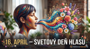 <img src="svetovy-den-hlasu.jpg" 
     alt="Umelecká vizualizácia ku Svetovému dňu hlasu: z profilu tváre (siluety) vychádza prúd farebných vĺn, ktoré sa menia na hudobné noty a kvety. Obrázok obsahuje nápis 16. apríl – Svetový deň hlasu a logo meninovýKalendár.sk" 
     title="16. apríl – Svetový deň hlasu">
