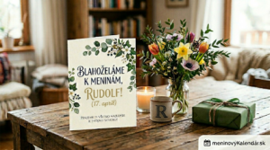 <img src="rudolf-meninove-prianie.jpg"
alt="Štýlové blahoželanie k meninám pre Rudolfa na 17. apríl s jarnou kyticou, darčekom a logom meninovýKalendár.sk"
title="Blahoželanie k meninám - Rudolf">