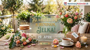 <img src="meninove-blahozelanie-jelka.jpg" 
     alt="Štýlové blahoželanie k meninám pre Jelku, 19. apríl. Na drevenom stole sú kytice jarných kvetov, torta s nápisom Všetko najlepšie a logo meninovýKalendár.sk v jarnom exteriéri." 
     width="1920" 
     height="1080">
