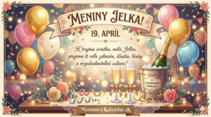 <img src="cesta-k-obrazku.jpg" alt="Slávnostné blahoželanie k meninám pre Jelku na 19. apríla s balónmi, šampanským v chladiacej nádobe, dvoma pohármi a kvetmi na pozadí oslavy s odkazom MeninovýKalendár.sk" width="1280" height="720">