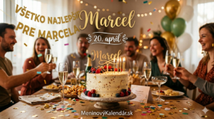 <img src="prianie-marcel.jpg" alt="Meninové prianie pre Marcela s ozdobnou tortou, dátumom 20. apríl a odkazom MeninovýKalendár.sk v prostredí oslavy" width="1280" height="720"> 