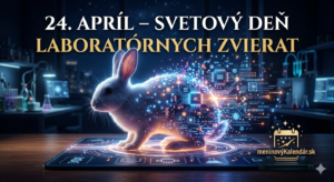 <img src="svetovy-den-laboratornych-zvierat.jpg" alt="Vizualizácia Svetla poznania: biely králik sedí na svietiacom technologickom rozhraní v laboratóriu. Zadná časť jeho tela sa jemne mení na prúd digitálnych svetelných bodov, binárnych kódov a obvodov čipov, čo symbolizuje prechod k moderným alternatívnym metódam výskumu. Nápis 24. apríl – Svetový deň laboratórnych zvierat a logo meninovýKalendár.sk" title="24. apríl – Svetový deň laboratórnych zvierat">