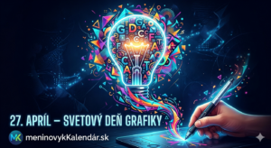 <img src="cesta-k-vasmu-obrazku.jpg" alt="Kreatívny výbuch: z digitálneho pera na tablete vyvierajú pestrofarebné geometrické tvary a typografické znaky tvoriace siluetu žiariacej žiarovky. Text: 27. apríl – Svetový deň grafiky, logo meninovyKalendar.sk" title="Svetový deň grafiky"> 
