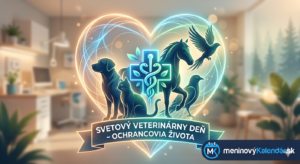 <img src="cesta-k-vasmu-obrazku.jpg" alt="Moderná vizualizácia 'Srdca veterinára': v žiariacom obryse srdca sú spojené siluety psa, mačky, koňa a vtáka, so zdravotníckym symbolom uprostred. Pozadie tvorí rozostrená veterinárna ambulancia. Text: SVETOVÝ VETERINÁRNY DEŇ – OCHRANCOVIA ŽIVOTA, logo meninovyKalendar.sk" title="Svetový veterinárny deň">