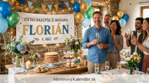 <img src="meninove_prianie_florian.jpg" alt="Oslava menín Floriána so slávnostne prestretým stolom, tortou, balónmi a nápisom Florián 4. máj s odkazom MeninovýKalendár.sk" width="1280" height="720"> 